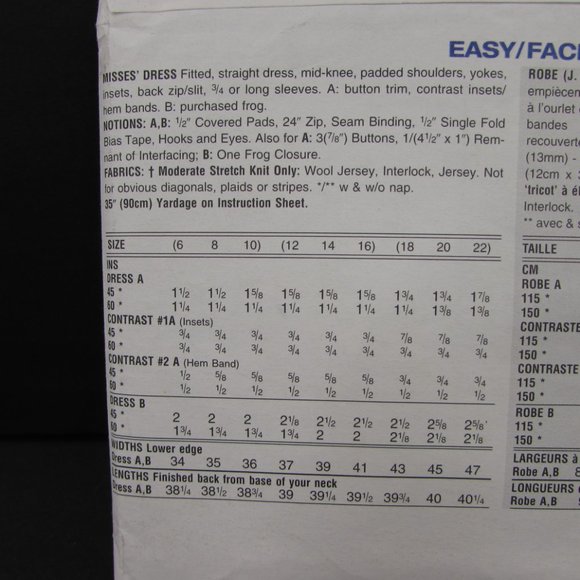 Vogue Woman 9513 Fitted Dress 6 8 10 Easy Uncut Sewing Pattern - Picture 4 of 6